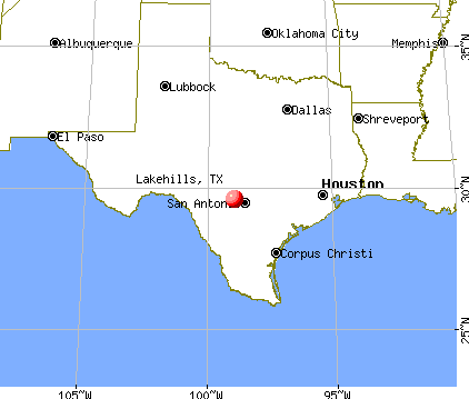 Lakehills, Texas map