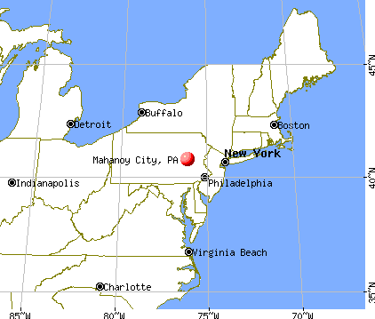 Mahanoy City, Pennsylvania map