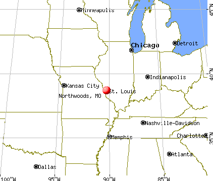 Northwoods, Missouri map