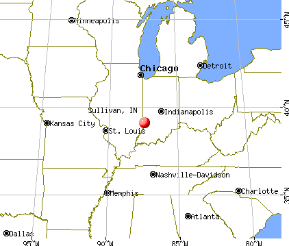 Sullivan, Indiana map