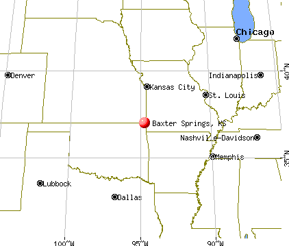 Baxter Springs, Kansas map