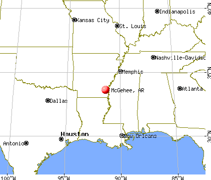 McGehee, Arkansas map