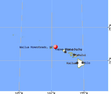 Wailua Homesteads, Hawaii map