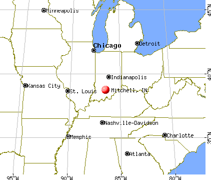 Mitchell, Indiana map
