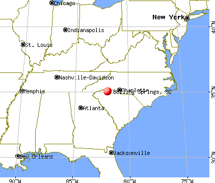 Boiling Springs, South Carolina map