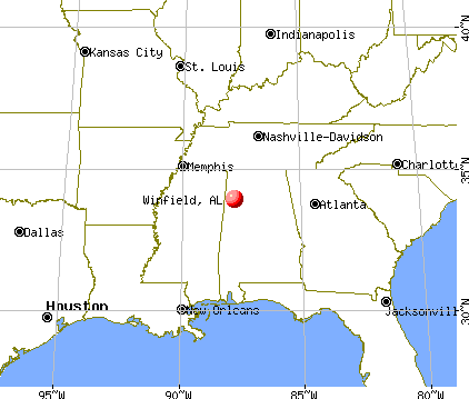 Winfield, Alabama map