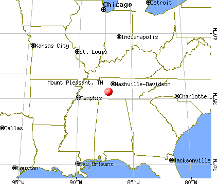 Mount Pleasant, Tennessee map