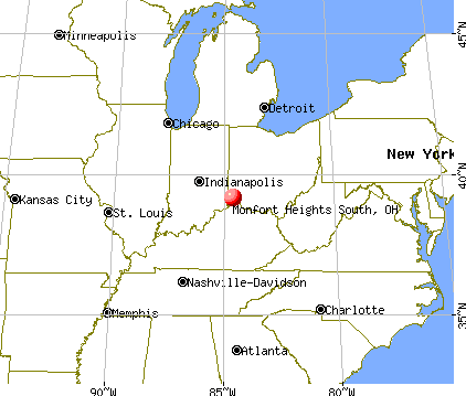 Monfort Heights South, Ohio map