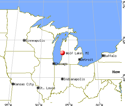 Wolf Lake, Michigan map
