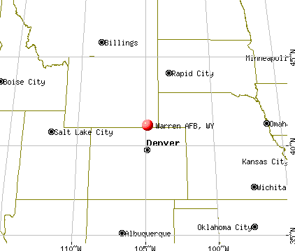 Warren AFB, Wyoming map