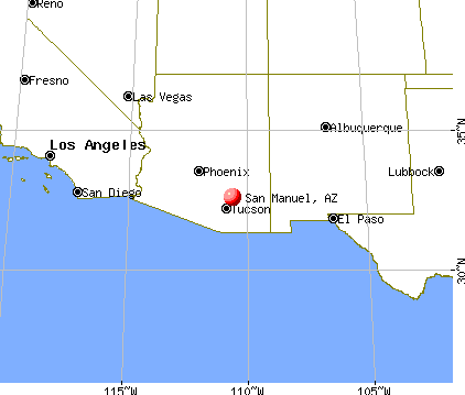 San Manuel, Arizona map