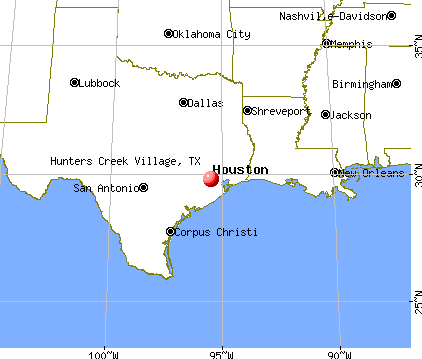 Hunters Creek Village, Texas map