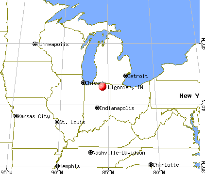 Ligonier, Indiana map