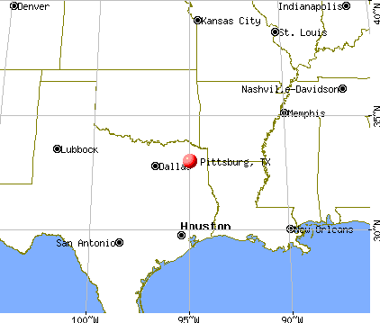 Pittsburg, Texas map
