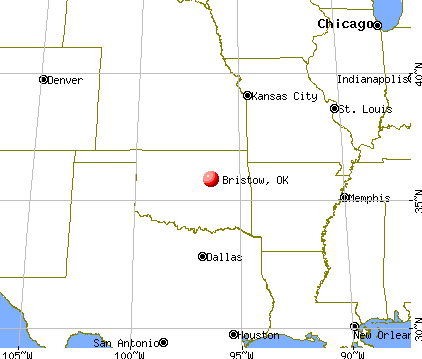 Bristow, Oklahoma map