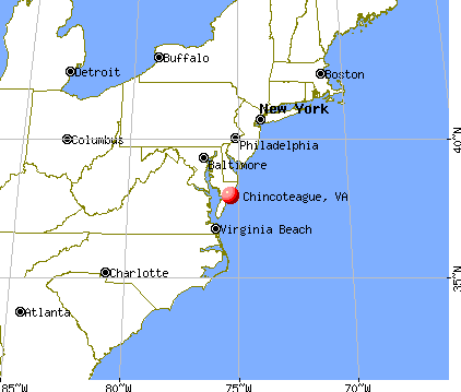 Chincoteague, Virginia map