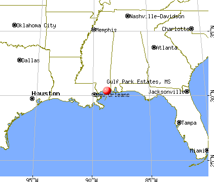 Gulf Park Estates, Mississippi map