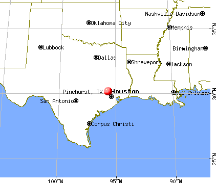 Pinehurst, Texas map