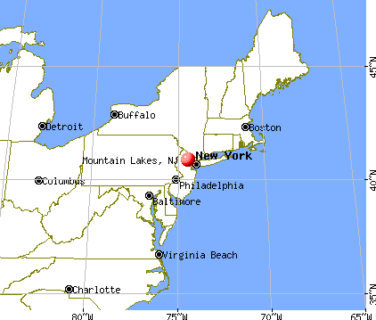 Mountain Lakes, New Jersey map