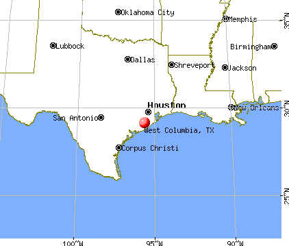 West Columbia, Texas map