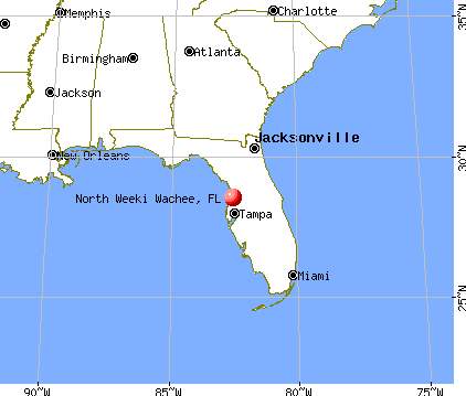 North Weeki Wachee, Florida map