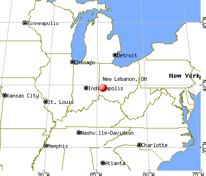 New Lebanon, Ohio map