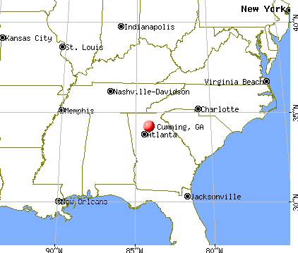 Cumming, Georgia map