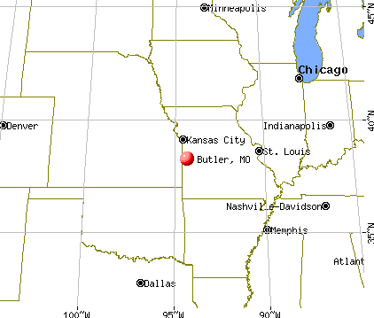 Butler, Missouri map