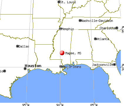 Magee, Mississippi map