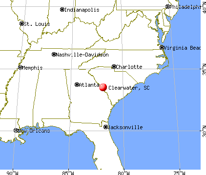 Clearwater, South Carolina map