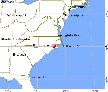 Trent Woods, North Carolina map