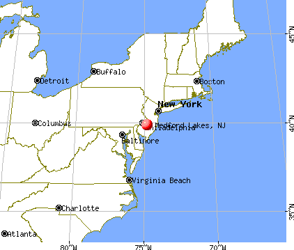 Medford Lakes, New Jersey map