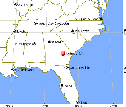 Lyons, Georgia map
