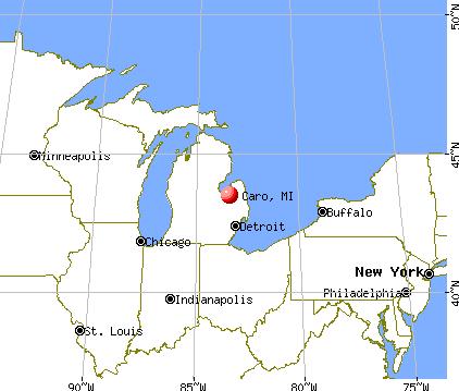 Caro, Michigan map