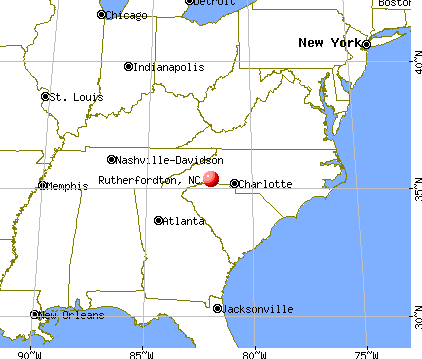 Rutherfordton, North Carolina map