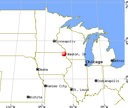 Waukon, Iowa map