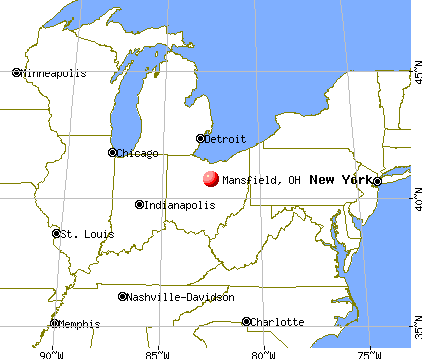 Mansfield, Ohio map