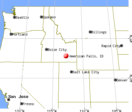American Falls, Idaho map