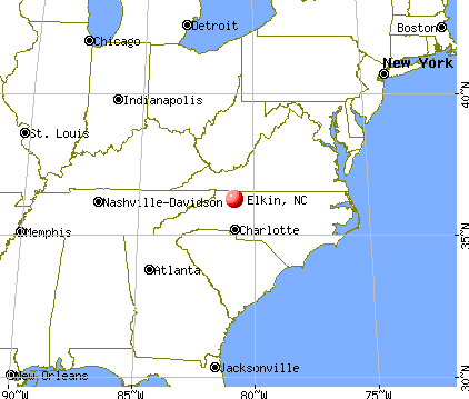 Elkin, North Carolina map