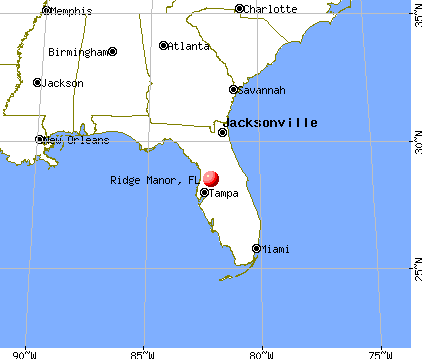 Ridge Manor, Florida map