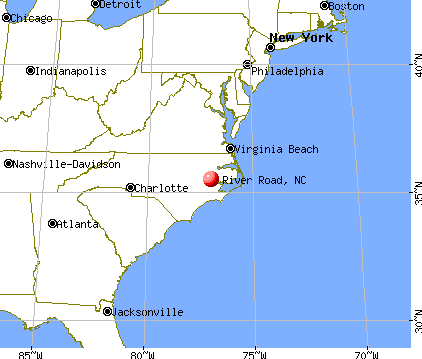 River Road, North Carolina map