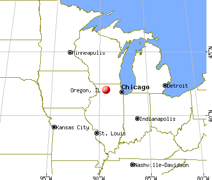 Oregon, Illinois map
