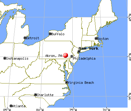 Akron, Pennsylvania map