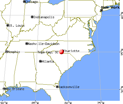 Tega Cay, South Carolina map