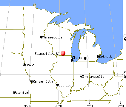 Evansville, Wisconsin map
