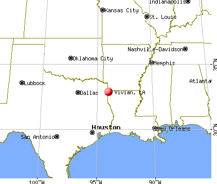 Vivian, Louisiana map