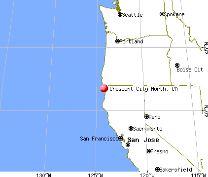 Crescent City North, California map