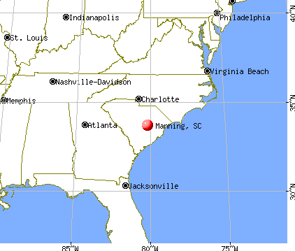 Manning, South Carolina map