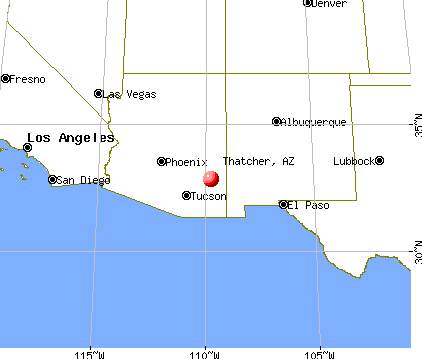 Thatcher, Arizona map