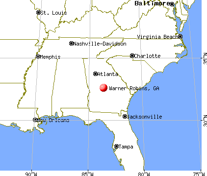 Warner Robins, Georgia map
